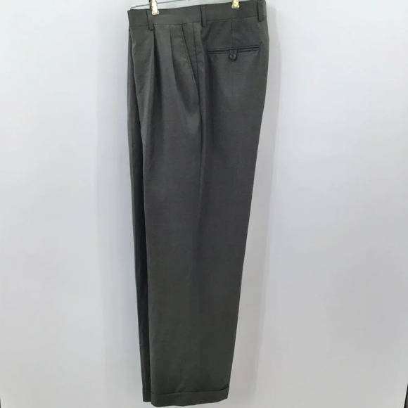 Mens Jones New York Suit 40R Pants 35/28.5 Wool Cashmere Blend Green Houndstooth - Picture 10 of 16